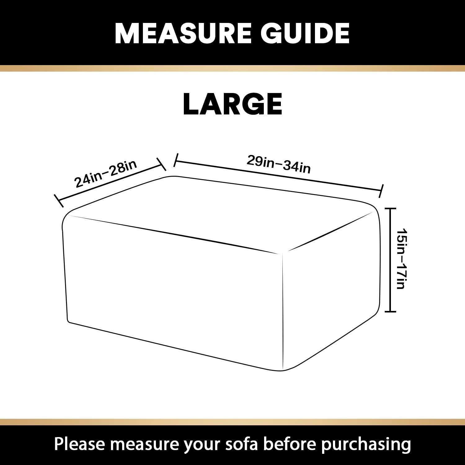 Cubierta de Ottoman PrinceDeco Grande Negra Elástica