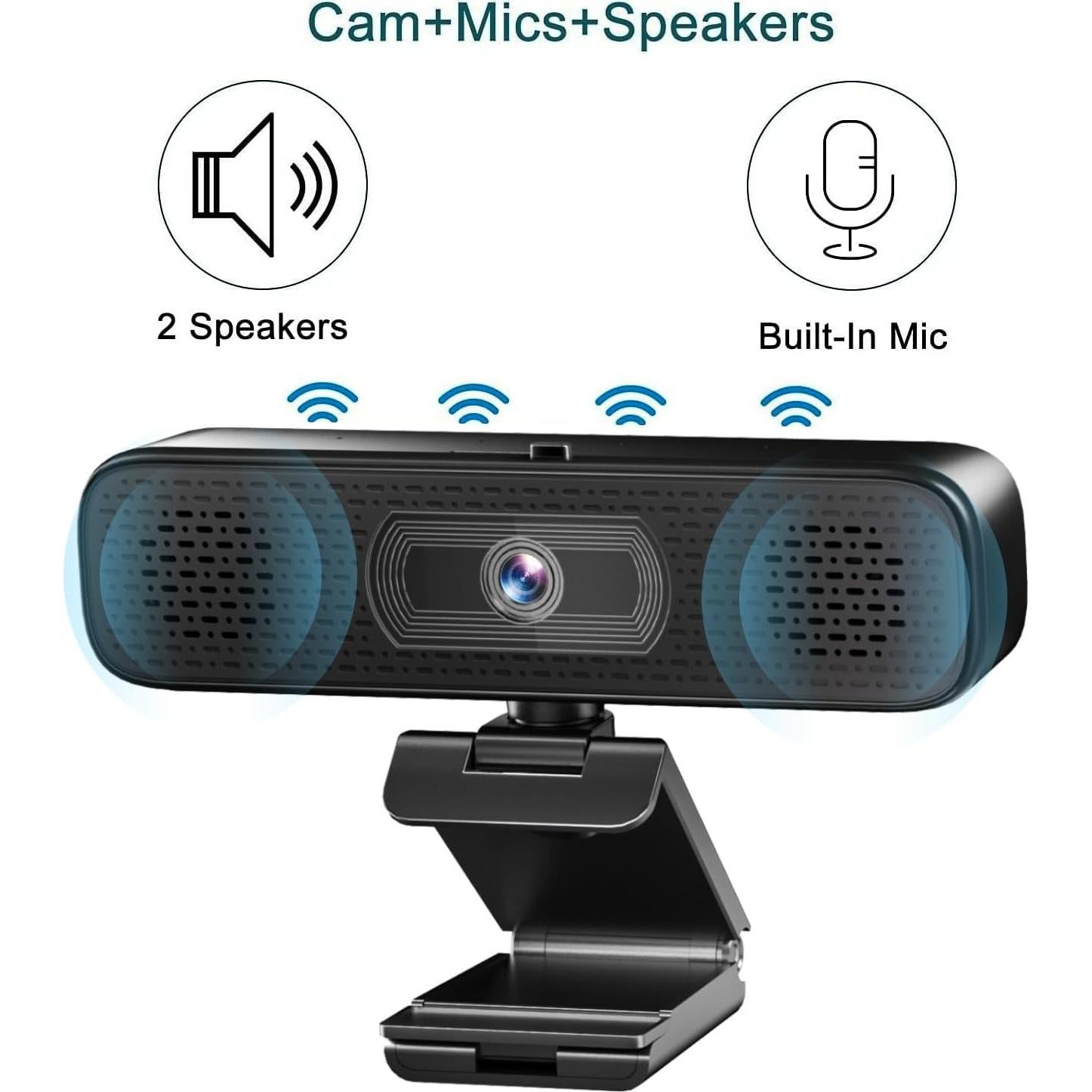 Cámara Web 2K Pulais Septek con Altavoces y Micrófono