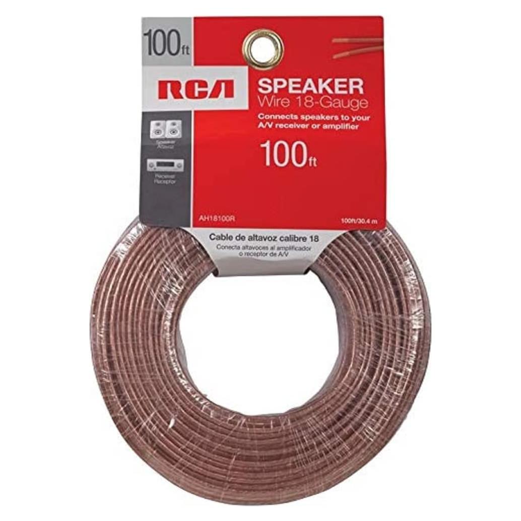 Cable de Altavoz RCA 30.48 m 18 Gauge Conector A/V