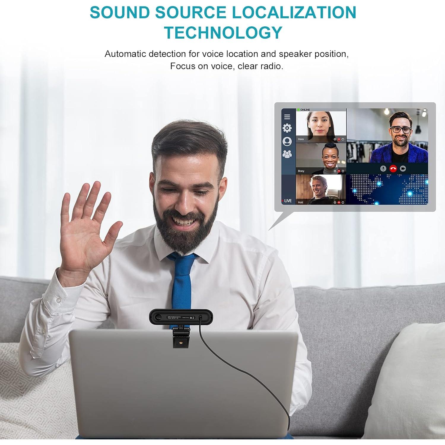 Cámara Web RayBit US-SeeUpmini 2K HD con Micrófono y Altavoz