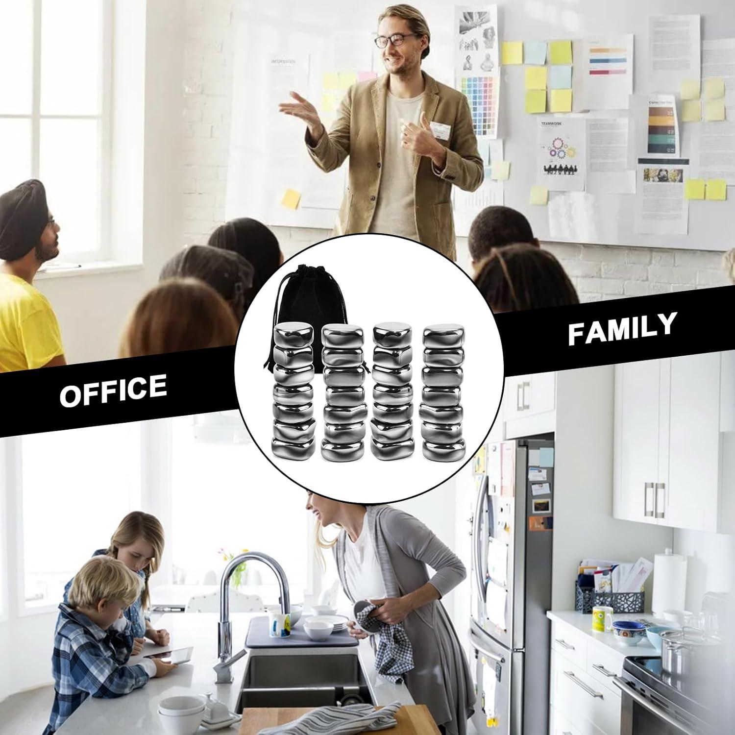 28 Imanes de Nevera MILEBAS Negros 30x10mm Fuertes