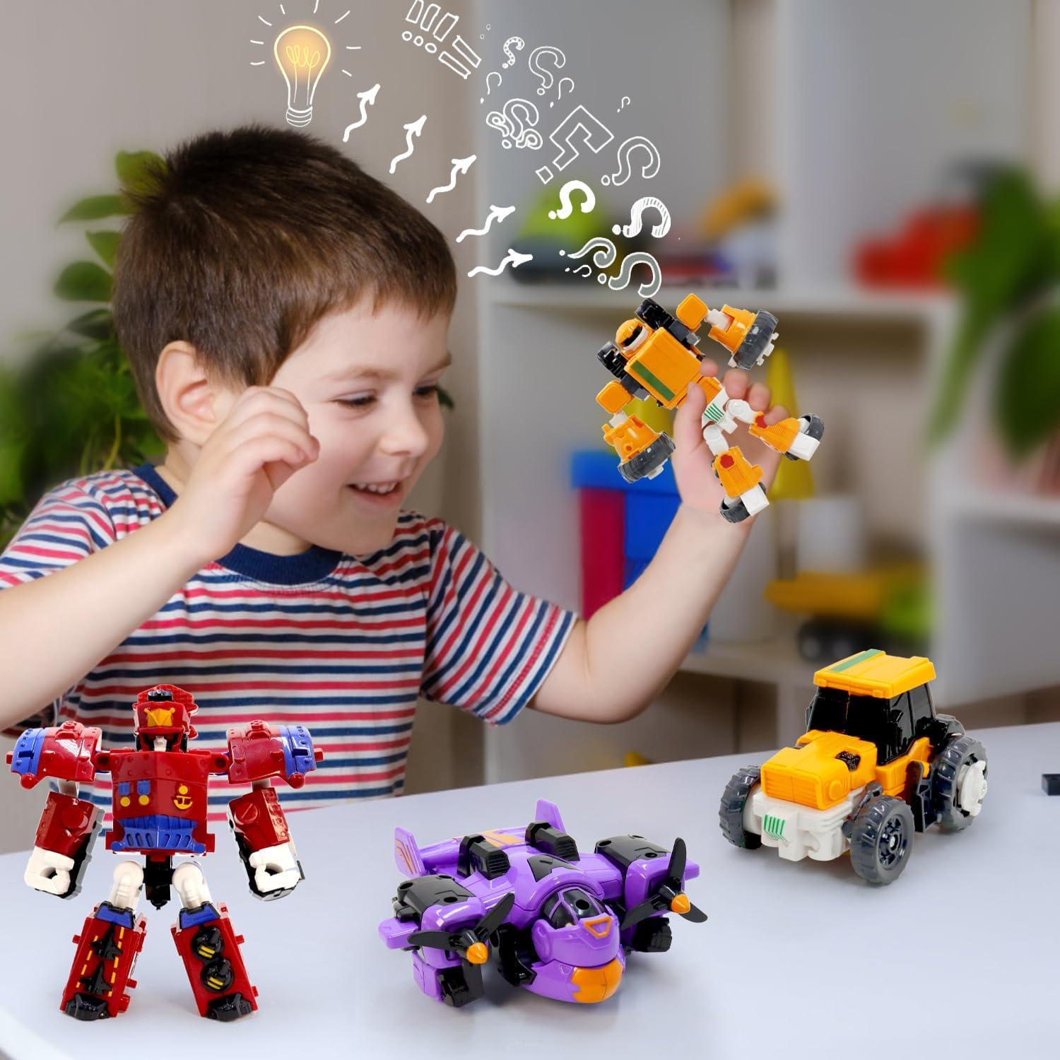 Juego de Coches Robots Transformables GIDGOD - 4 Piezas