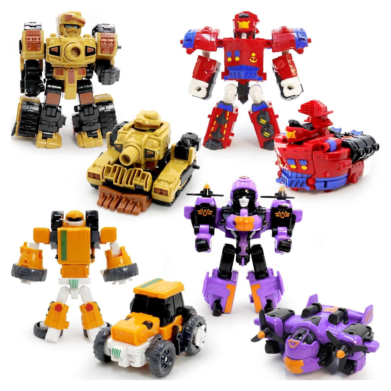 Juego de Coches Robots Transformadores GIDGOD - 4 Piezas