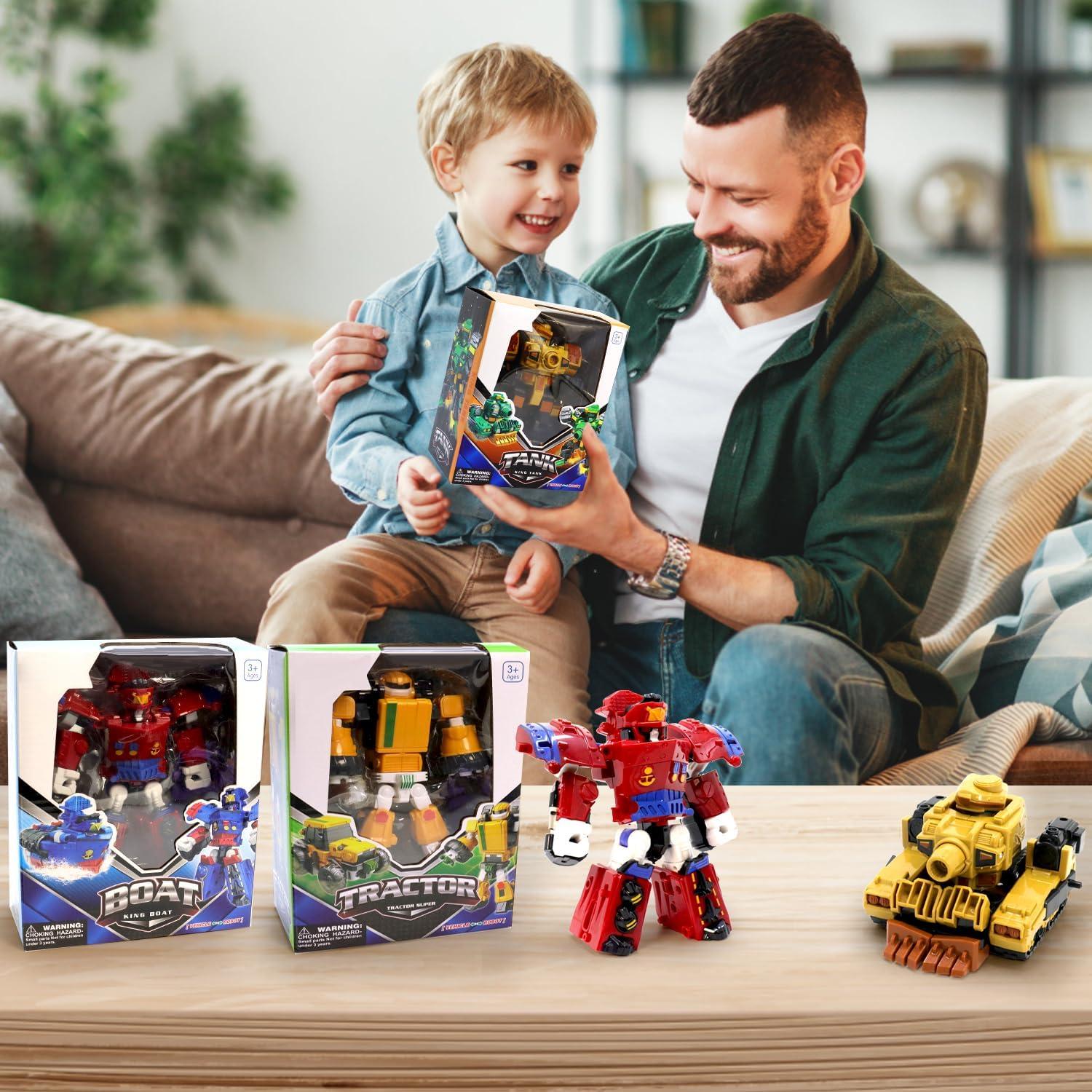 Juego de Coches Robots Transformadores GIDGOD - 4 Piezas