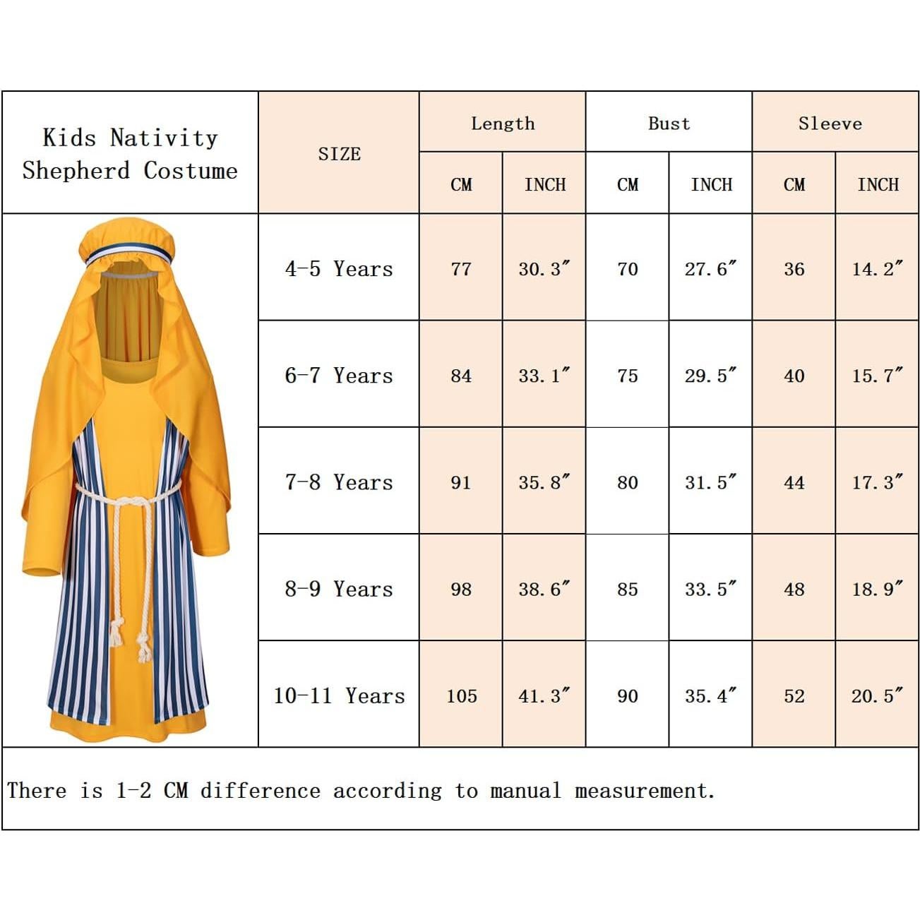 Disfraz de Pastor para Niños San José - 4 a 11 Años