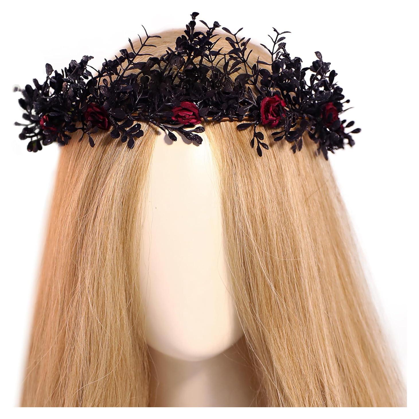 Corona de Flores Gótica MOSTORY - Diadema de Hada del Bosque