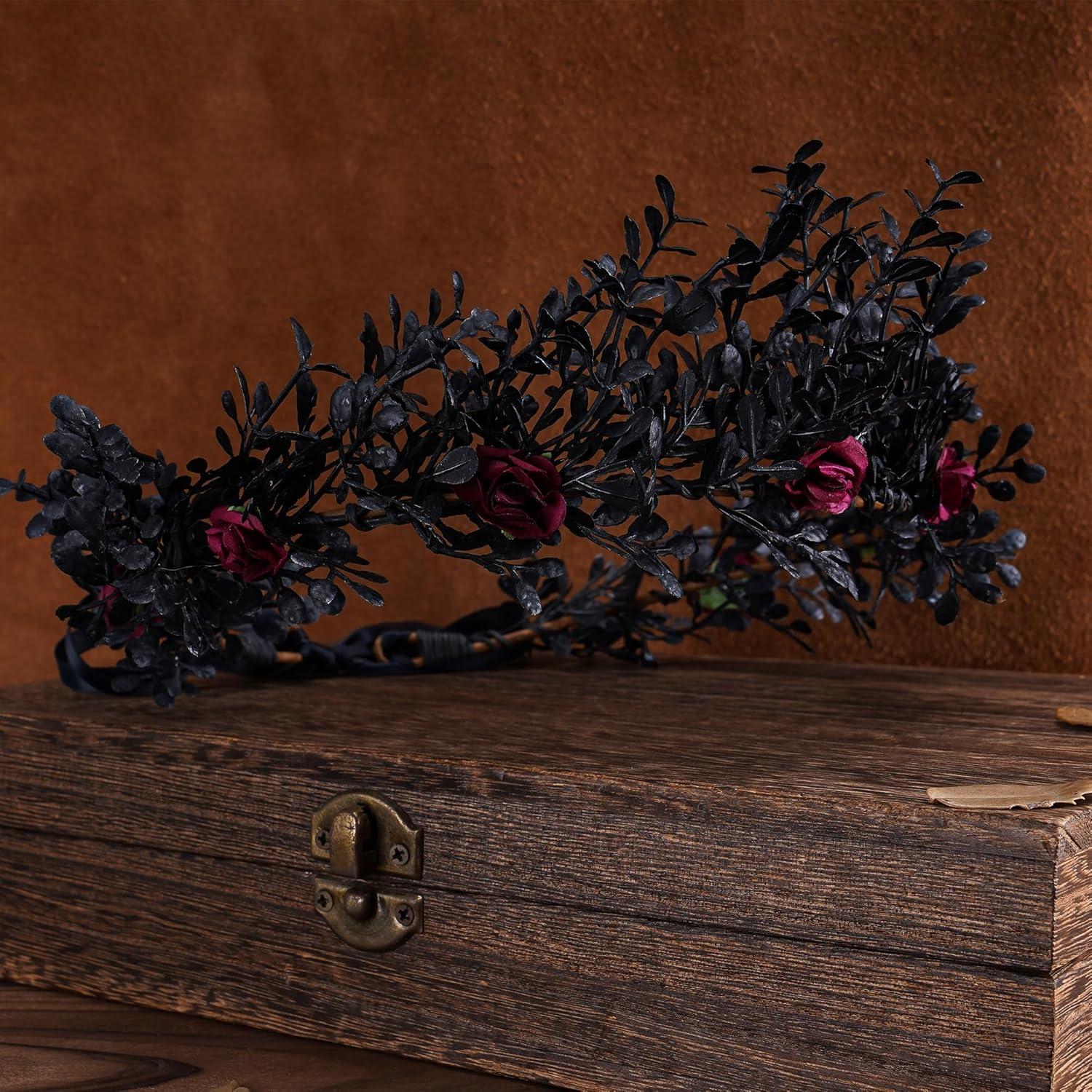 Corona de Flores Gótica MOSTORY - Diadema de Hada del Bosque