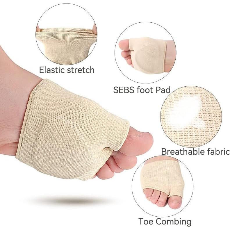 Almohadillas Metatarsales de Gel Beige - 2 Pares para Alivio del Dolor