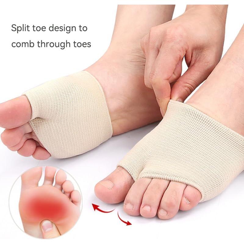 Almohadillas Metatarsales de Gel Beige - 2 Pares para Alivio del Dolor