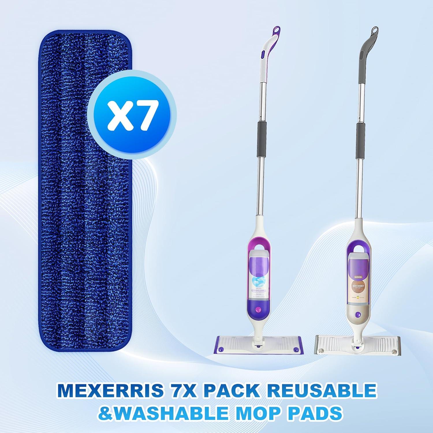 7 Almohadillas de Microfibra Reutilizables MEXERRIS para Mopas 33-38 cm