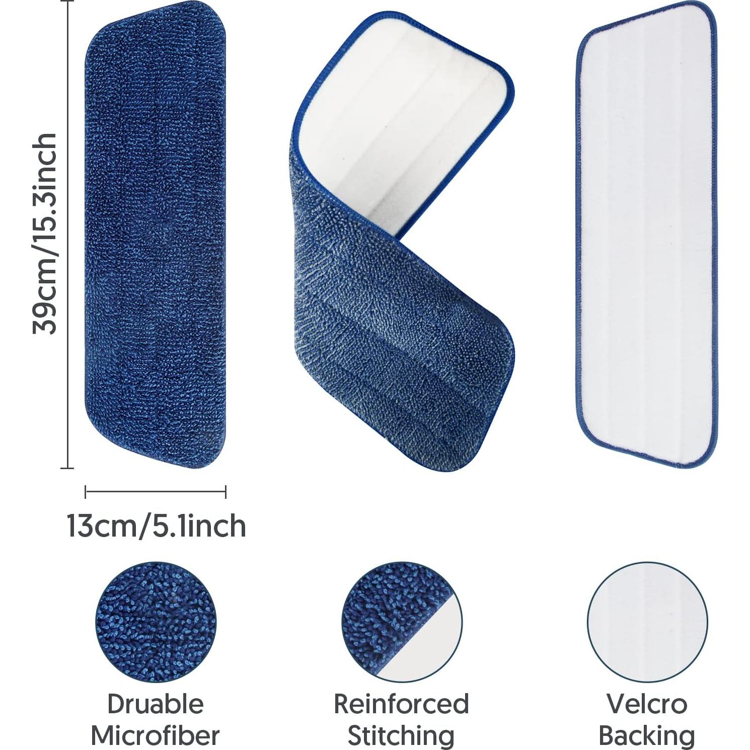 7 Almohadillas de Microfibra Reutilizables MEXERRIS para Mopas 33-38 cm