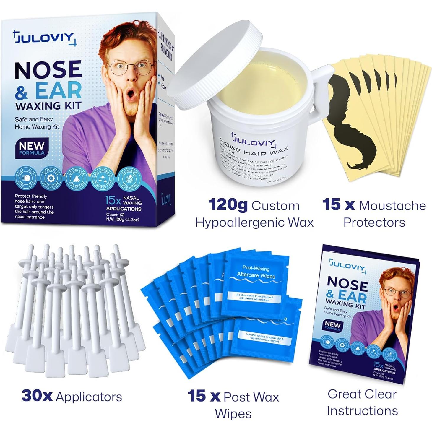 Kit de Cera para Nariz y Oídos Reni, 120 g, 30 Aplicadores