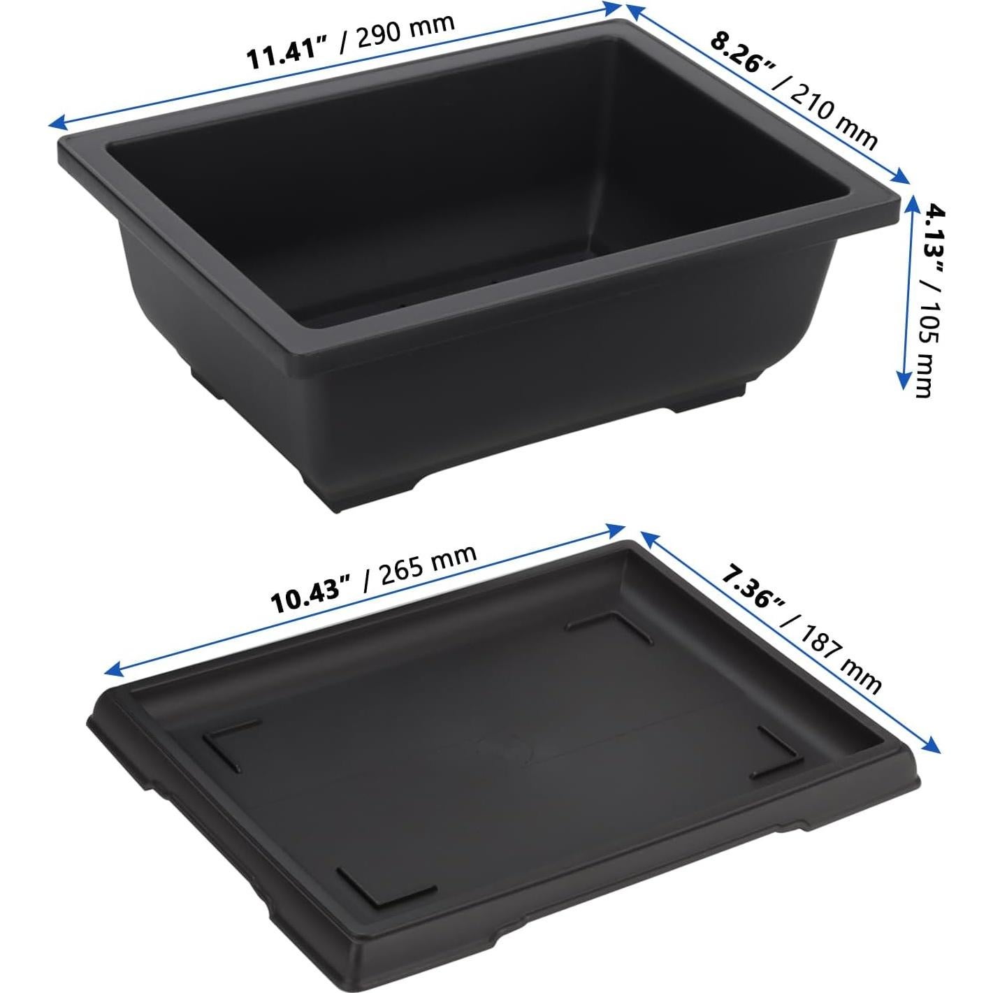 Macetas de Plástico MANCHAP 3 Pack 29x21 cm para Bonsai