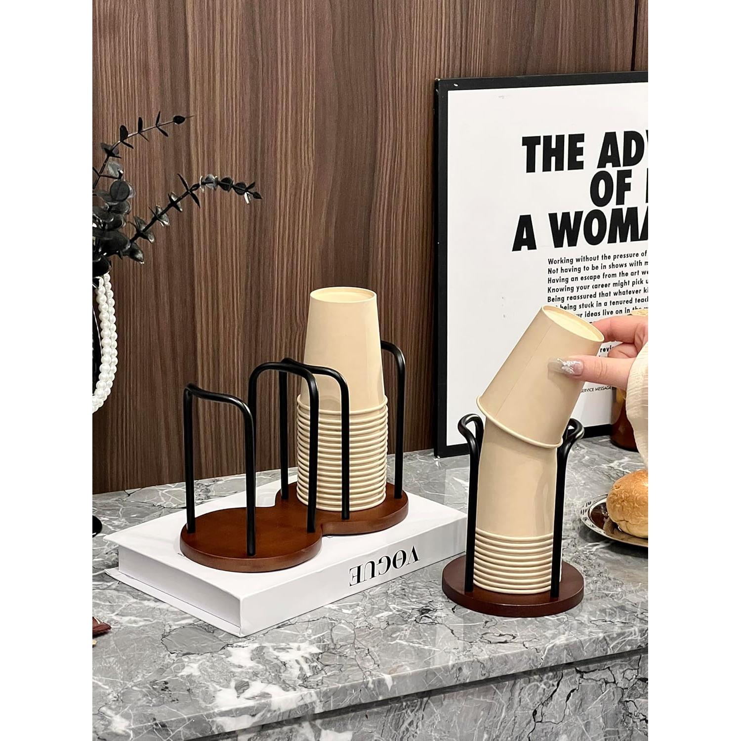 Dispensador de Tazas Desechables Buysing Madera Nogal 10.5cm