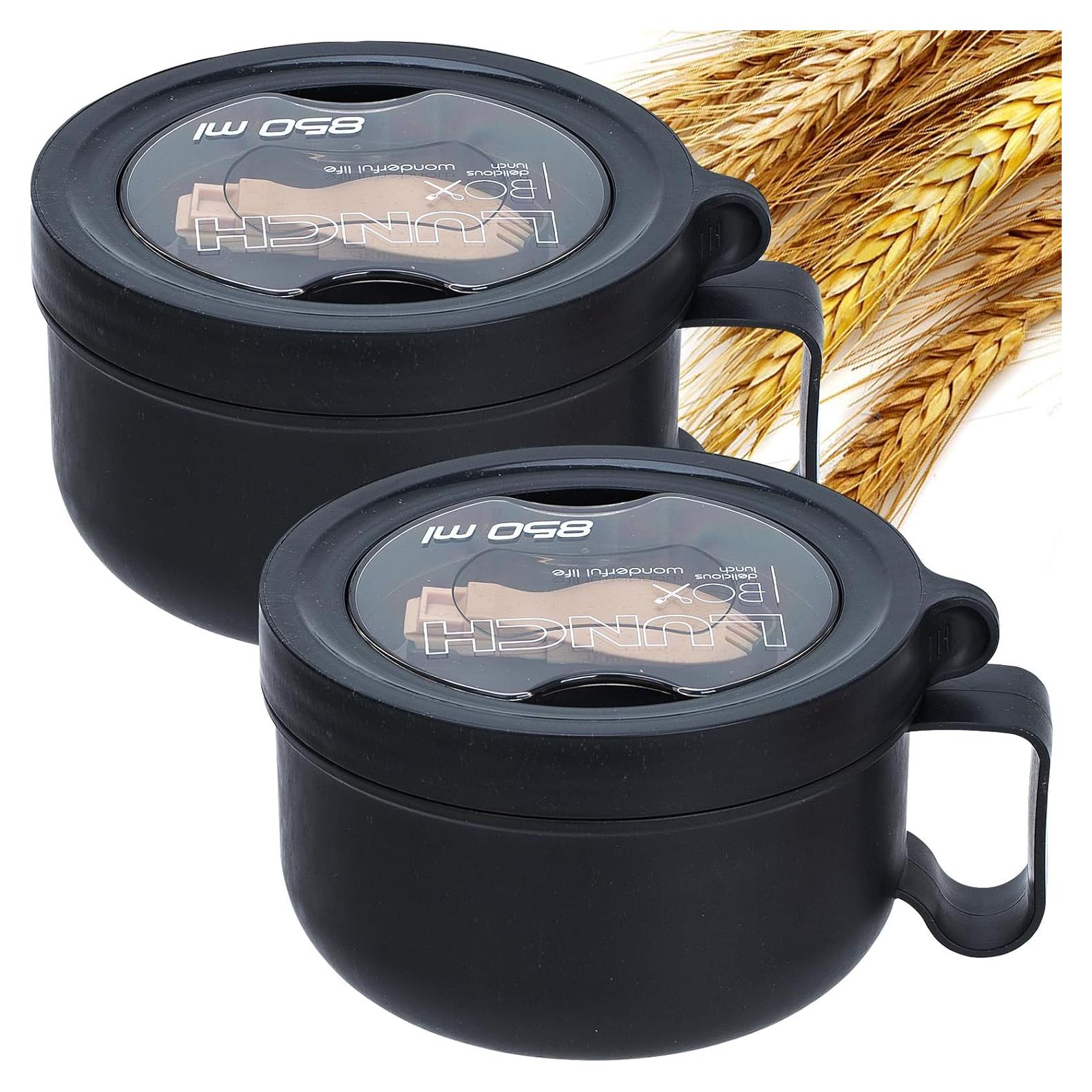 Paquete de 2 Tazones de Sopa Ronanemon 850 ML Microondas