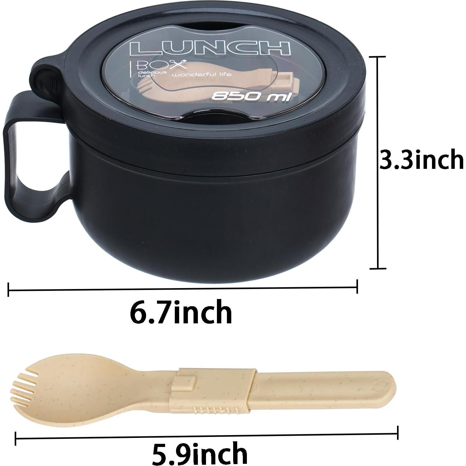 Paquete de 2 Tazones de Sopa Ronanemon 850 ML Microondas