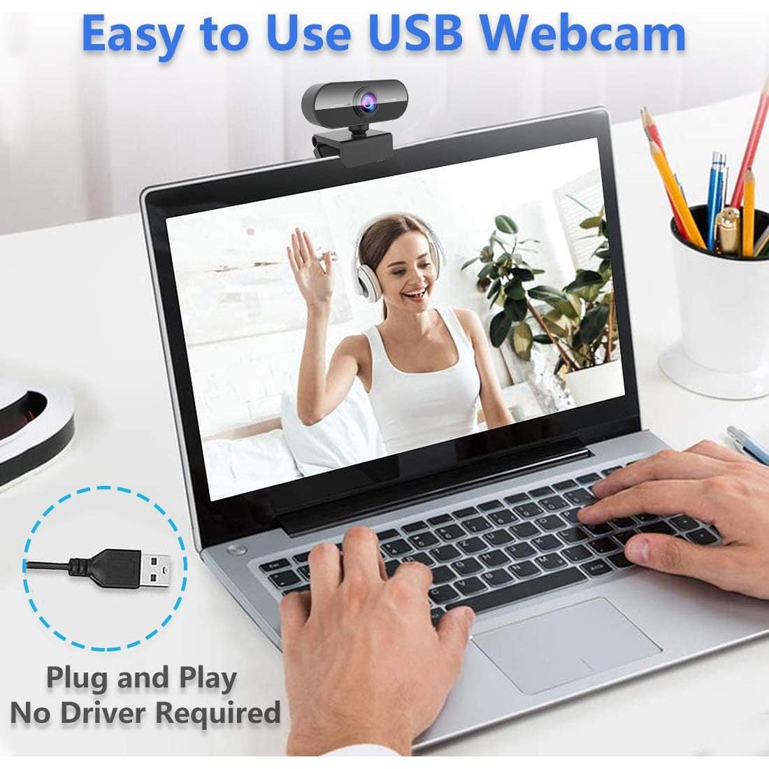 Cámara Web FWV 1080P HD con Micrófono y Soporte Ajustable