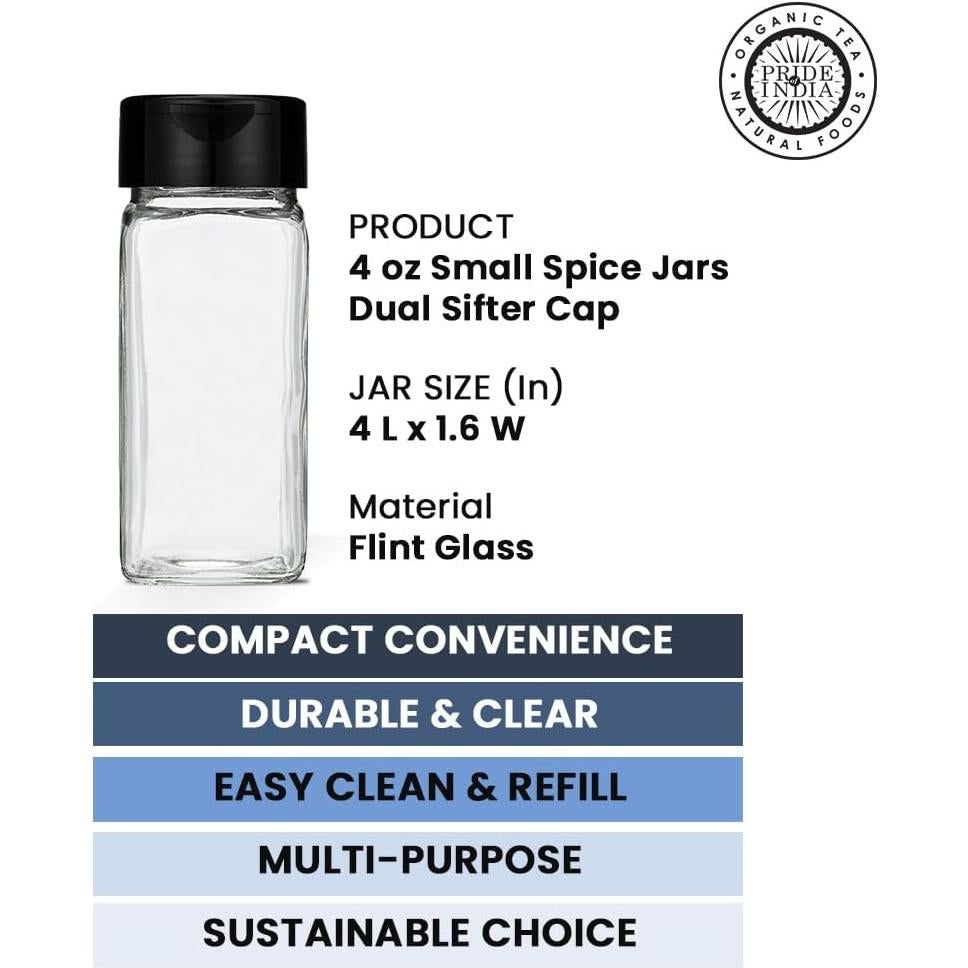Tarro de Especias de Vidrio Claro Orgullo de India 118 ml