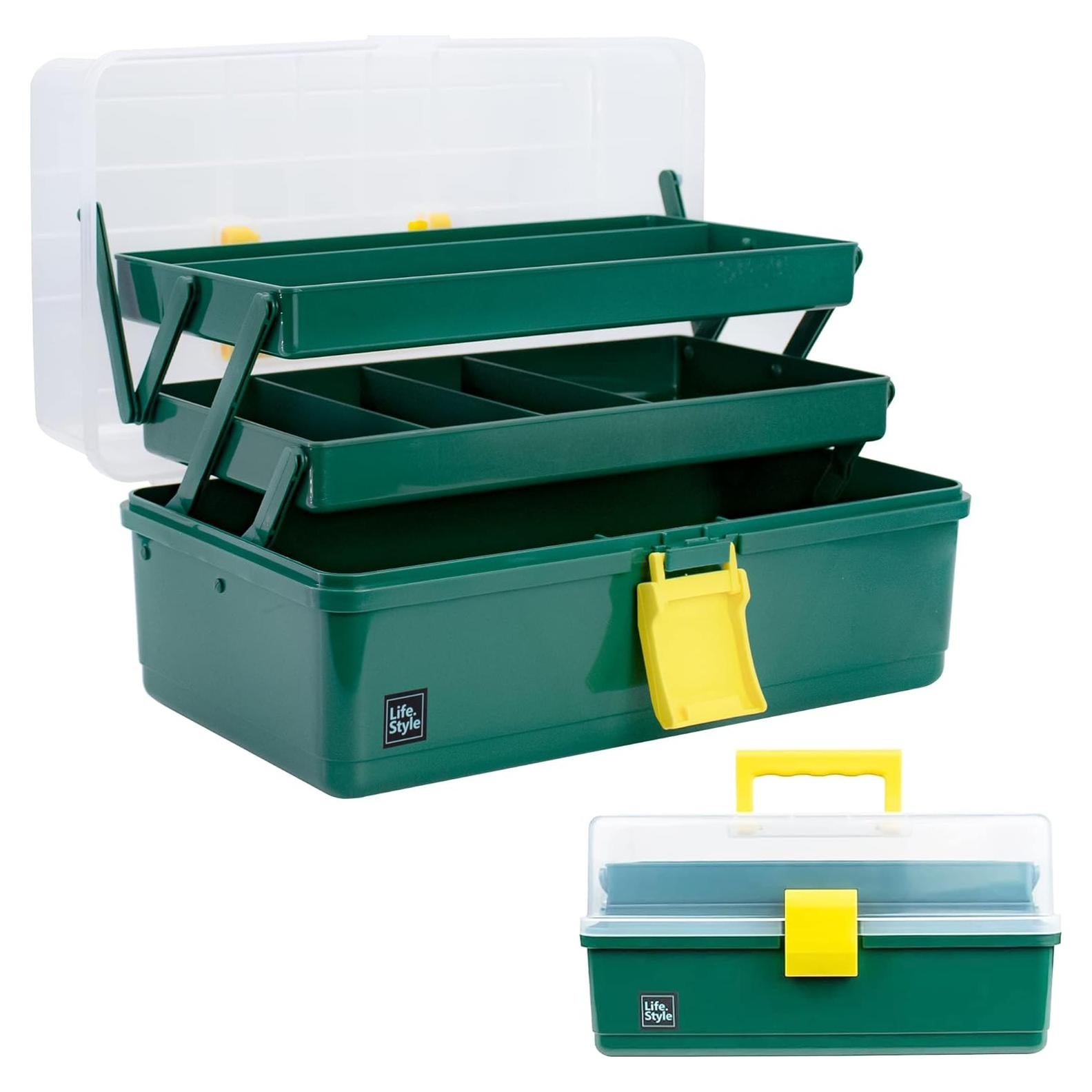 Caja de Almacenamiento Creahaus 3 Capas 33 cm Verde Oscuro