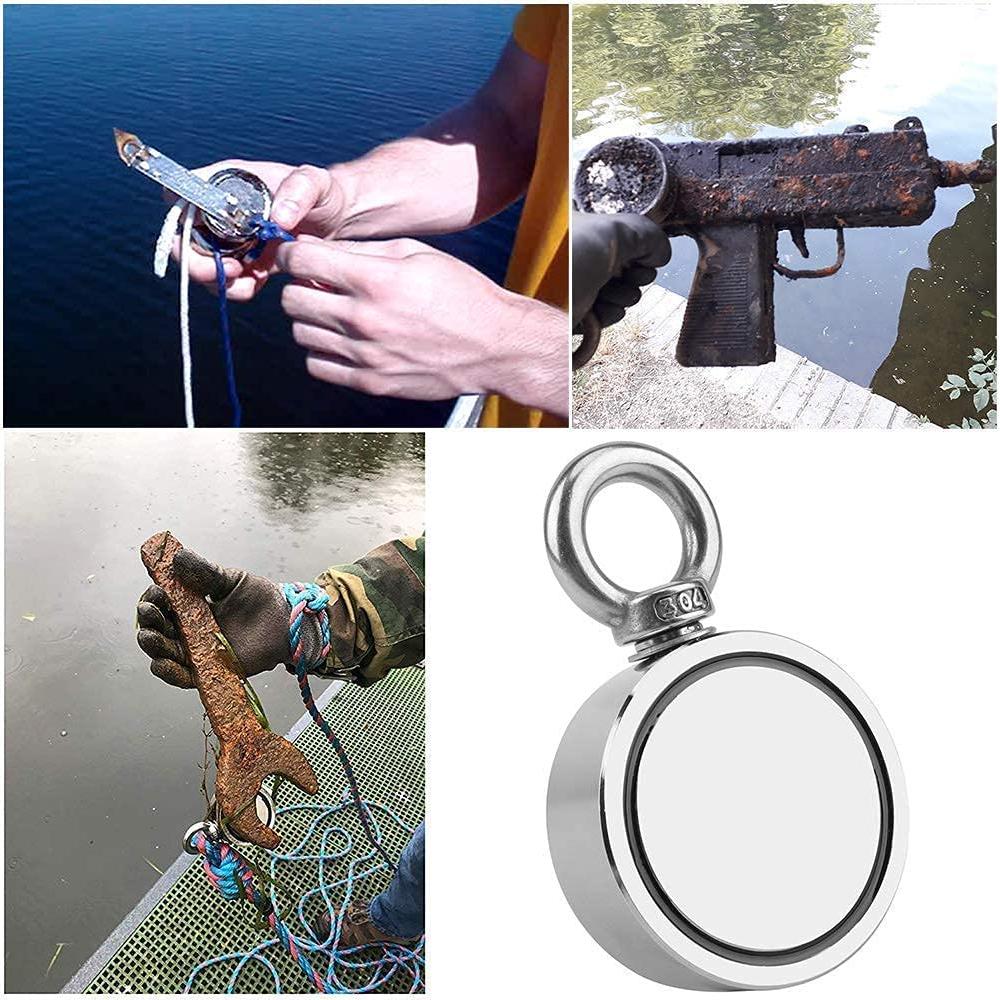 Kit de pesca Grtard imán doble cara 700 lbs 6 cm diámetro