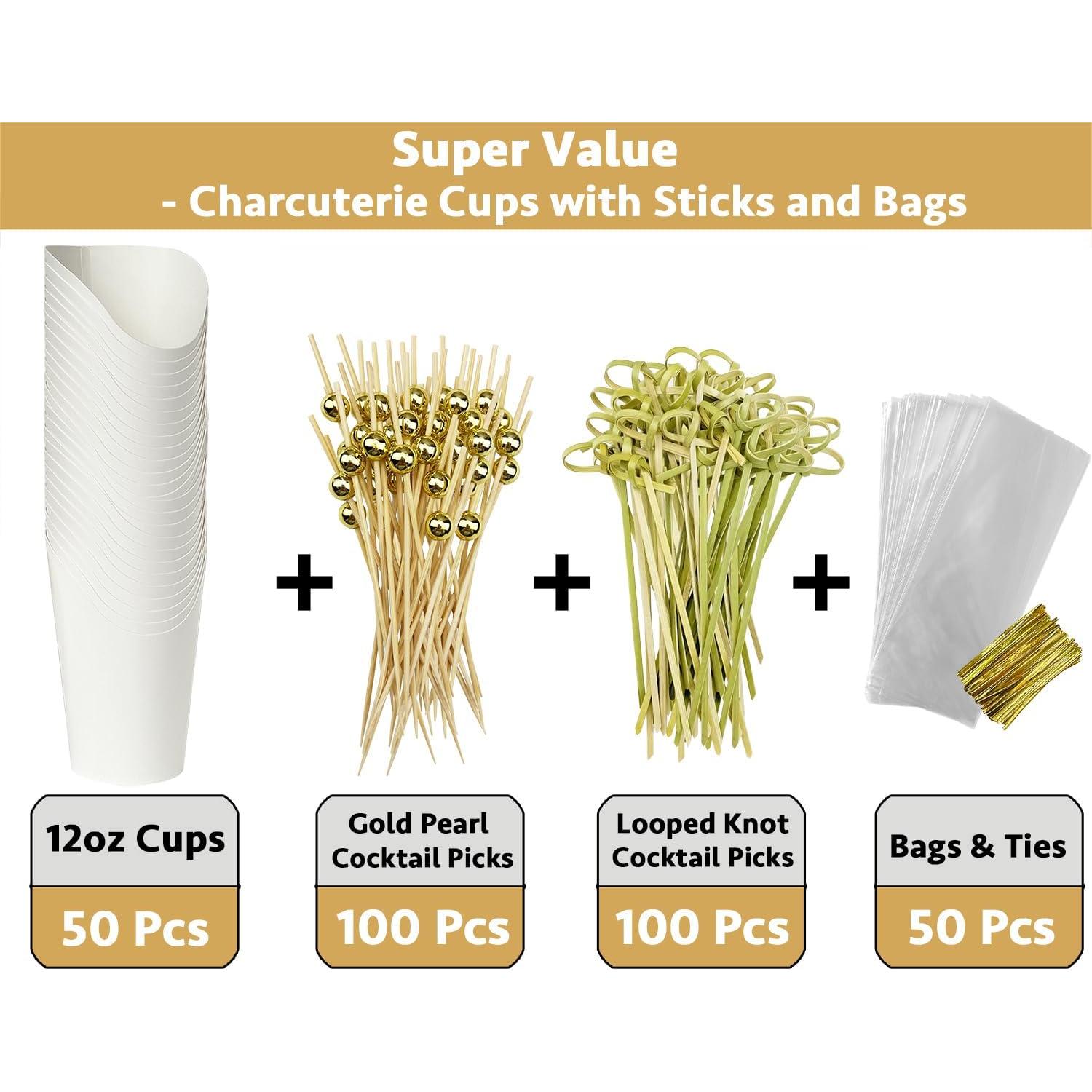 Set de Tazas Desechables para Charcutería CAMKYDE 50 Pzas 12 oz