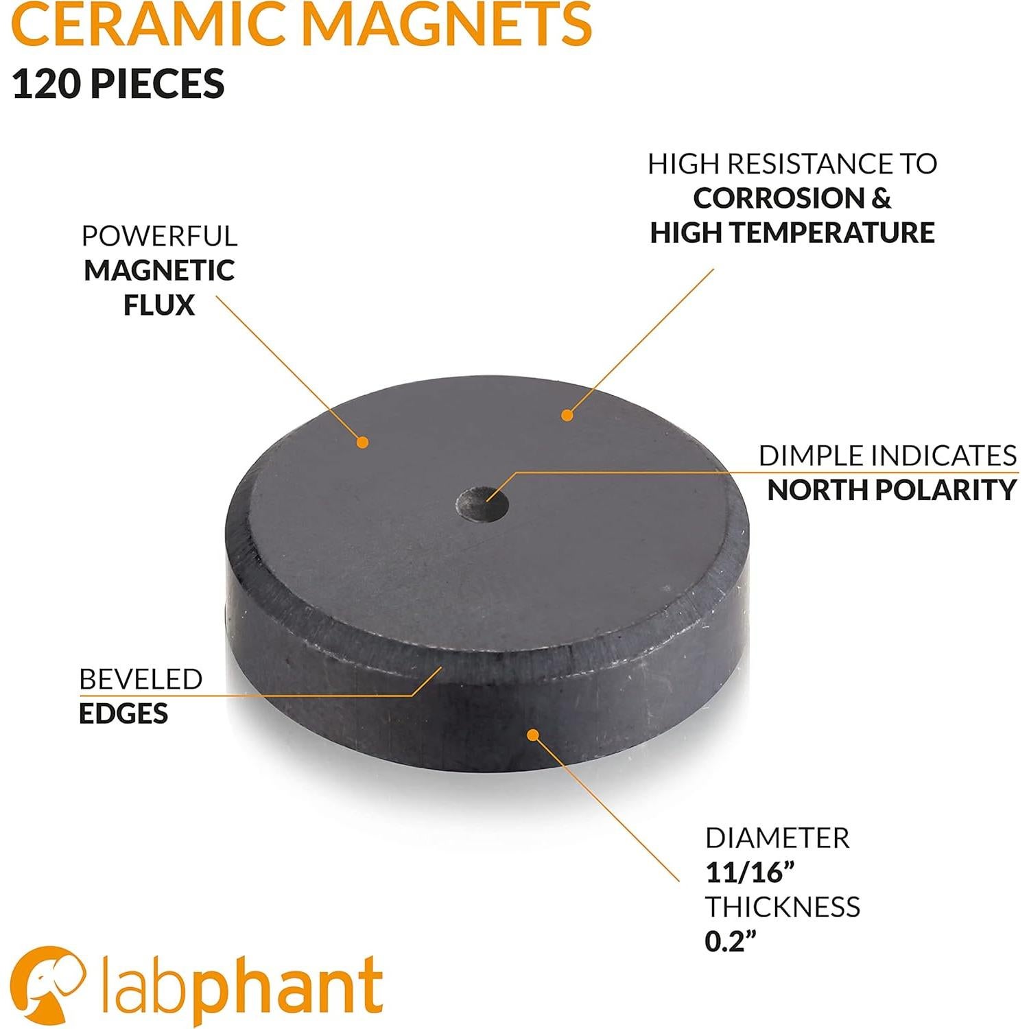 Imanes de Cerámica APPLAB Redondos 1.78 cm - 120 Piezas