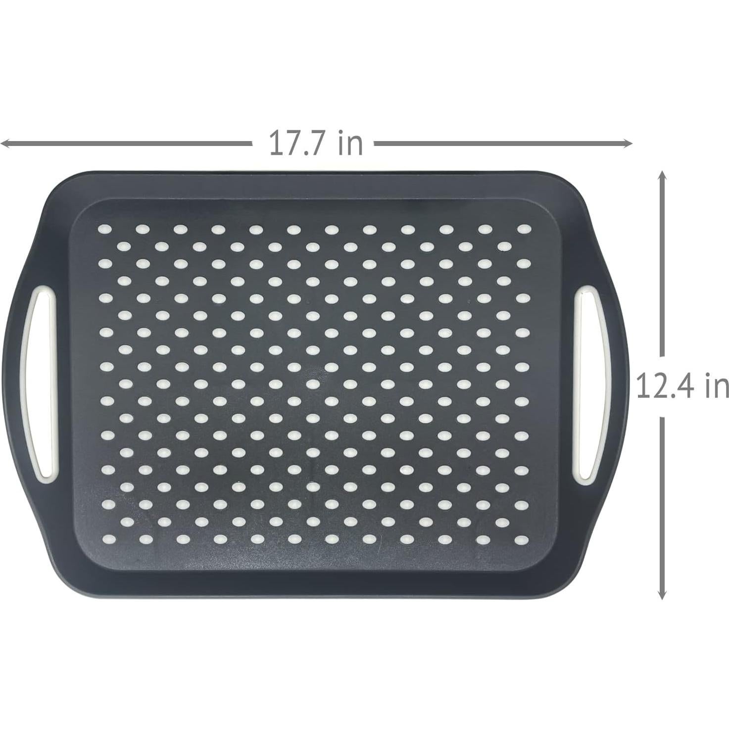 Bandeja de Servicio Antideslizante Genérico 45x31.5 cm Gris - 2 Paquete