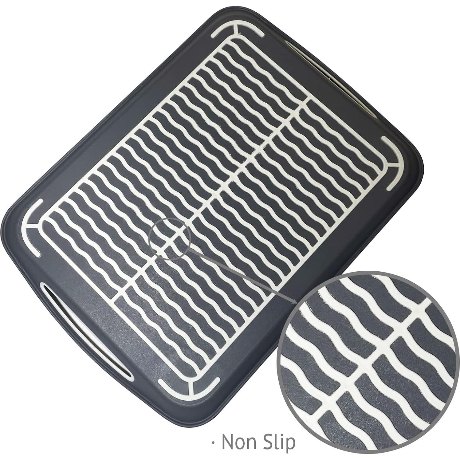 Bandeja de Servicio Antideslizante Genérico 45x31.5 cm Gris - 2 Paquete