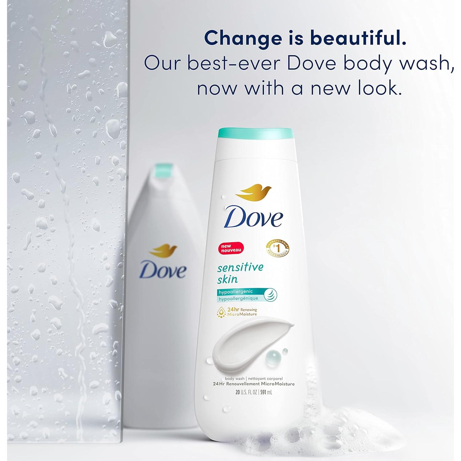 Gel de Ducha Hipoalergénico Dove Piel Sensible 4 Pack 591 ml