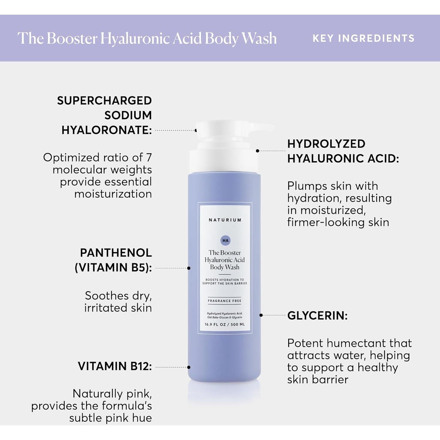 Jabón Corporal Naturium Ácido Hialurónico 500ml Hidratante