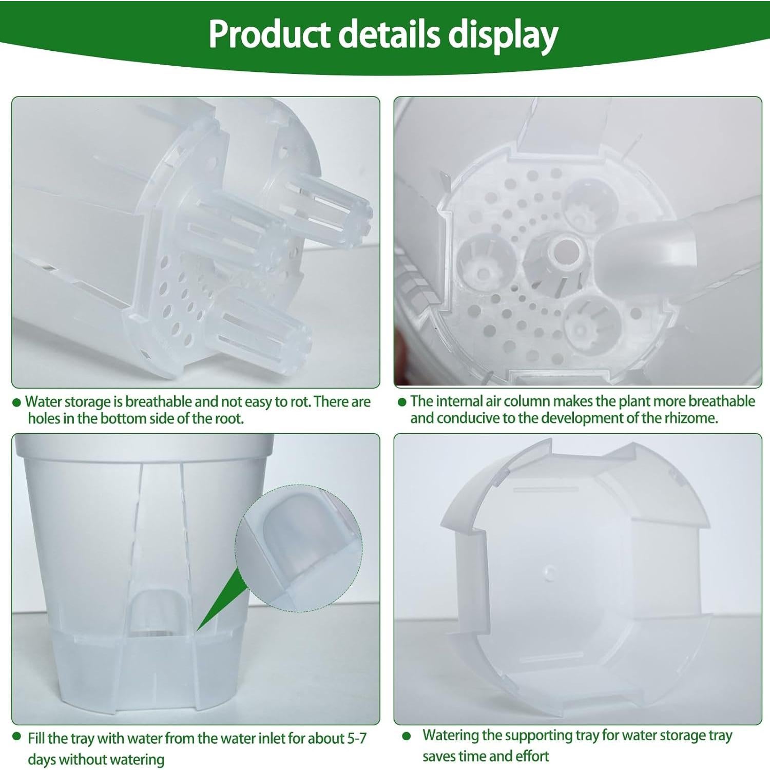 Juego de macetas autorriego Cdd's Path 6 piezas 12,7-17,8 cm