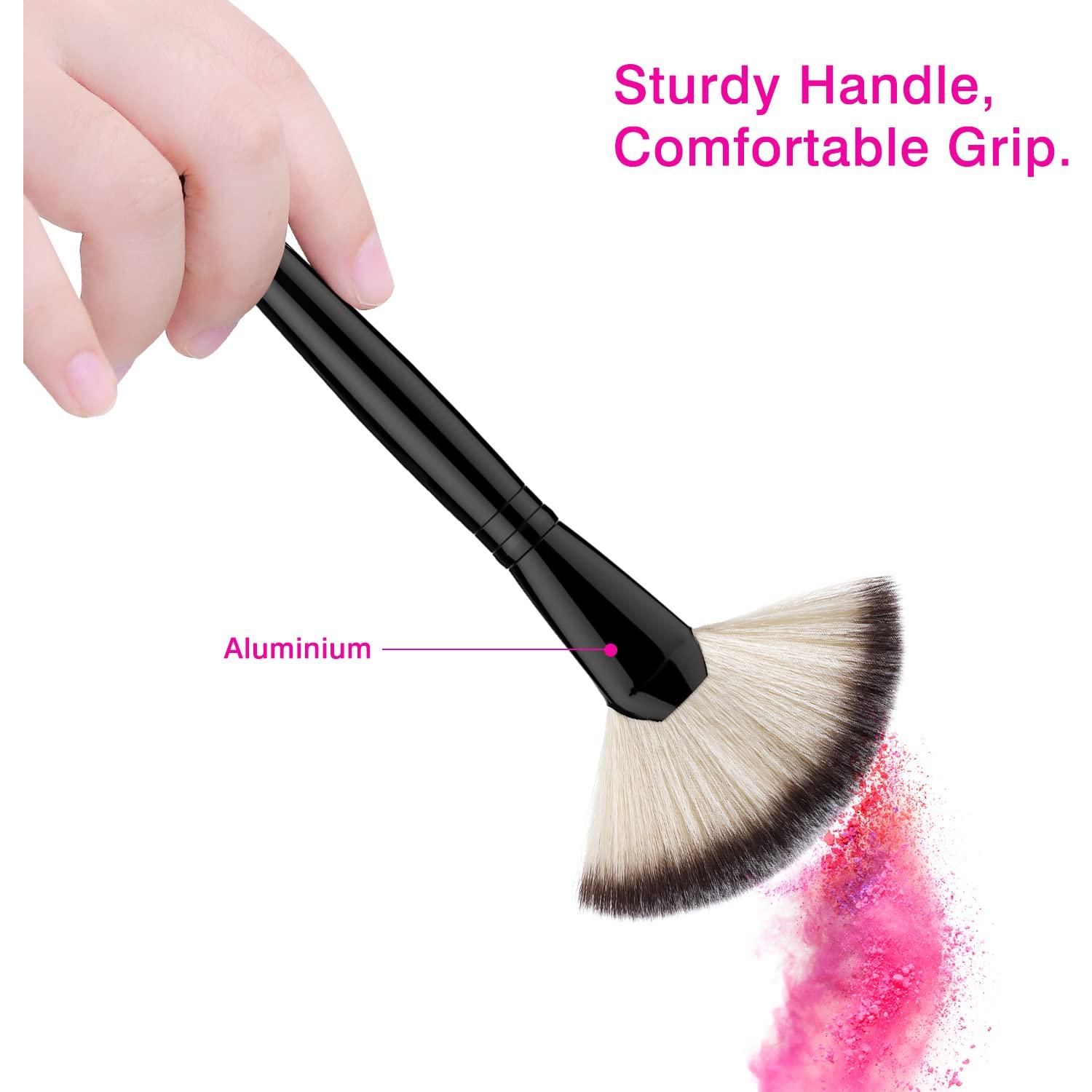 Brocha de Maquillaje Abanico Luxspire FDSX - Suave y Densa