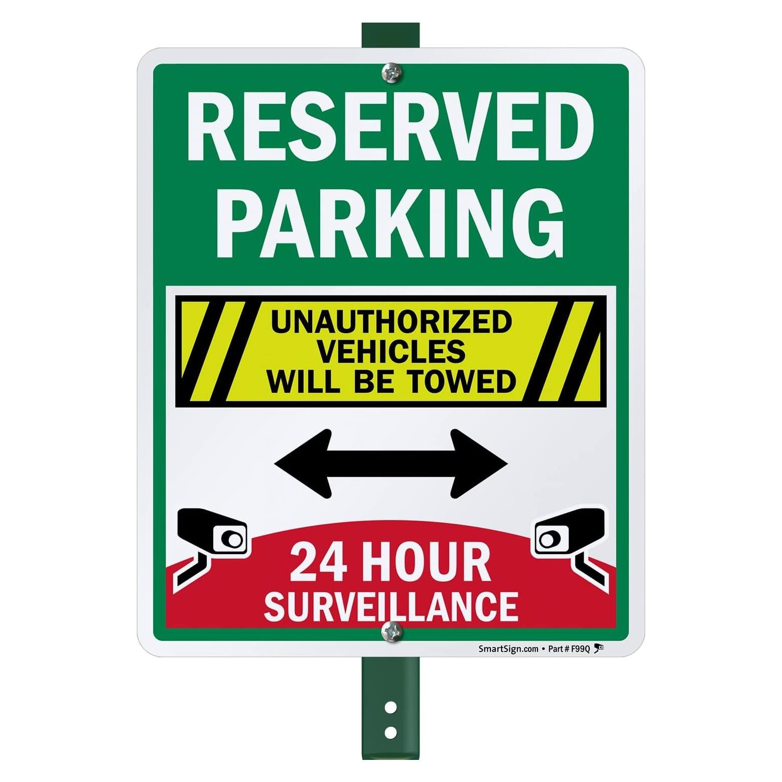 Cartel Estacionamiento Reservado SmartSign 30x25 cm con Estaca
