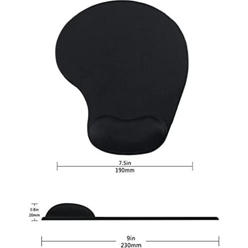 Alfombrilla de Ratón Ergonómica VVS con Soporte de Gel Negro