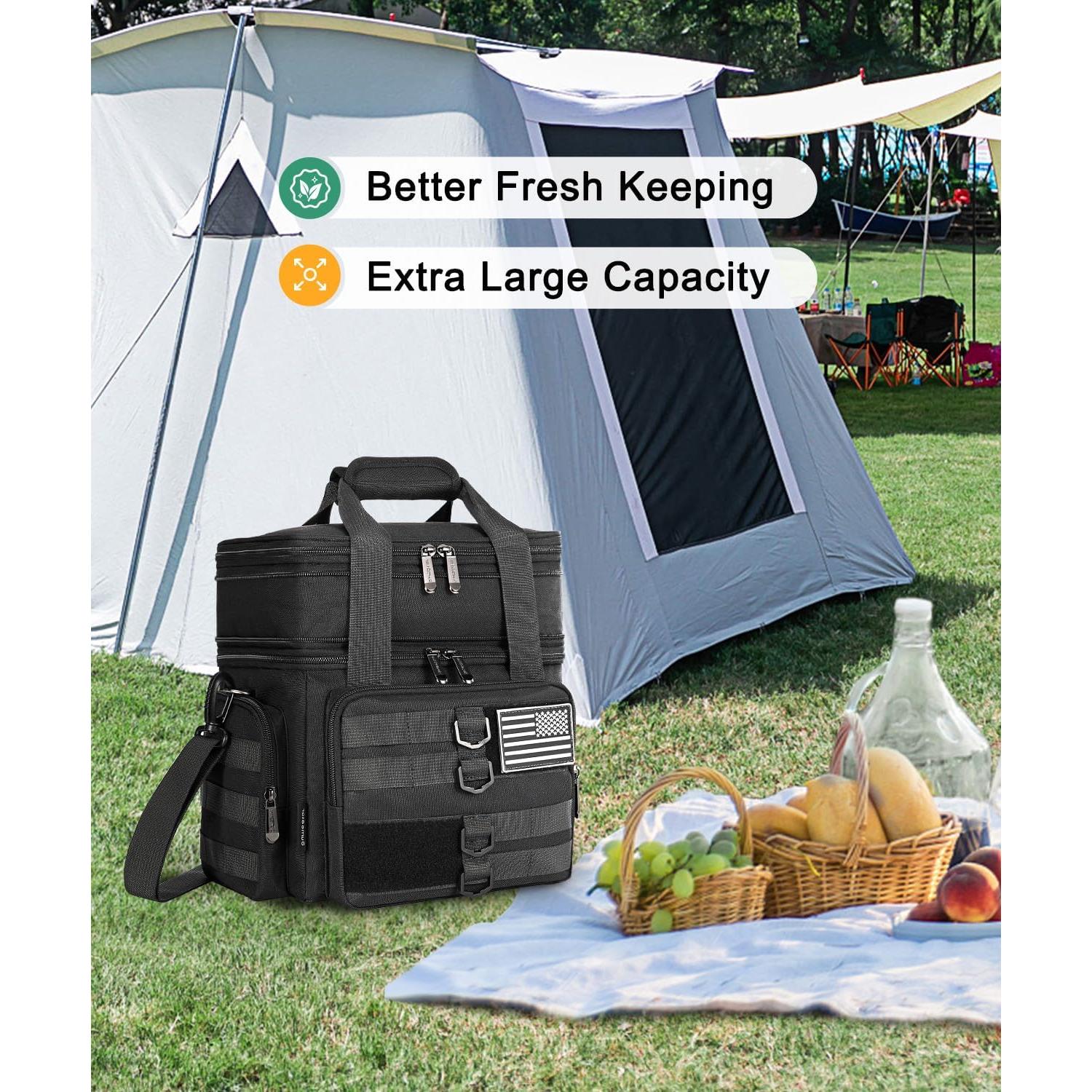 Bolsa de Almuerzo Aislada SumeStar 16.5L Doble Compartimento Negro