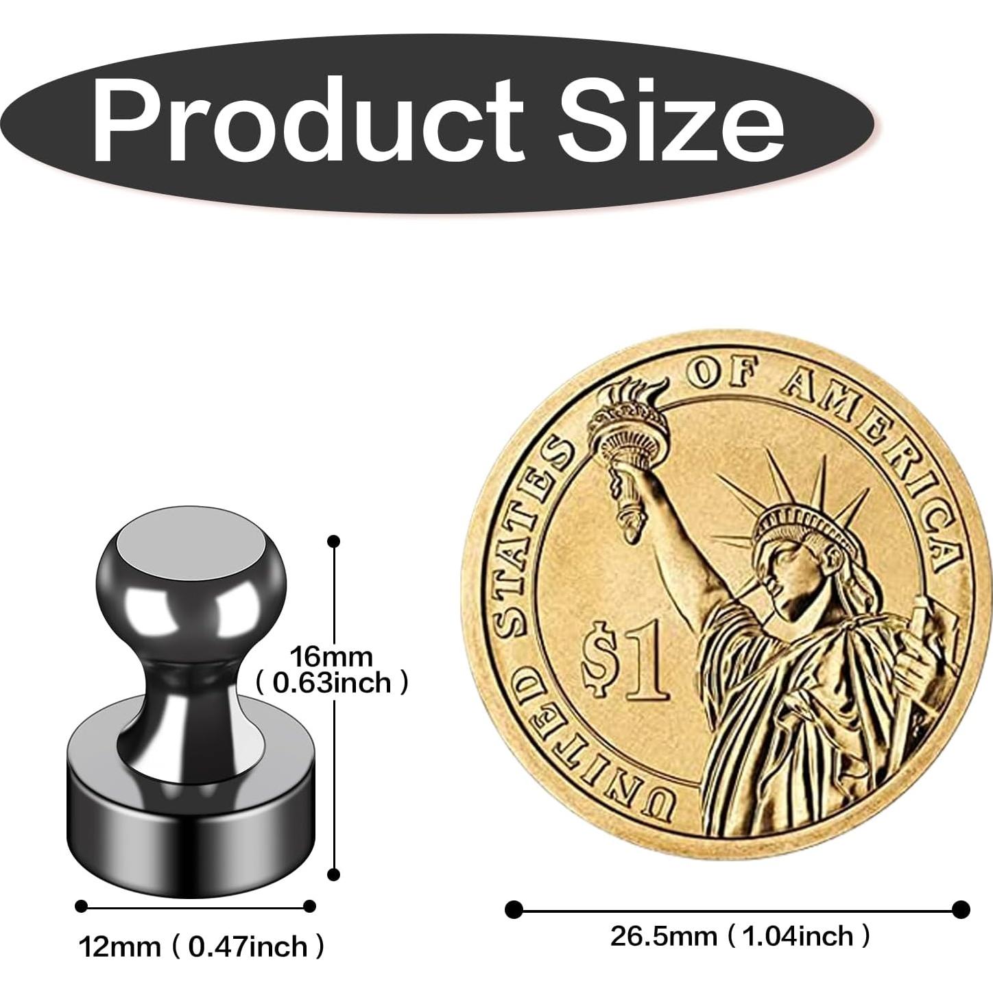 Imanes de Nevera LOVIMAG 25 Piezas Fuertes Negros