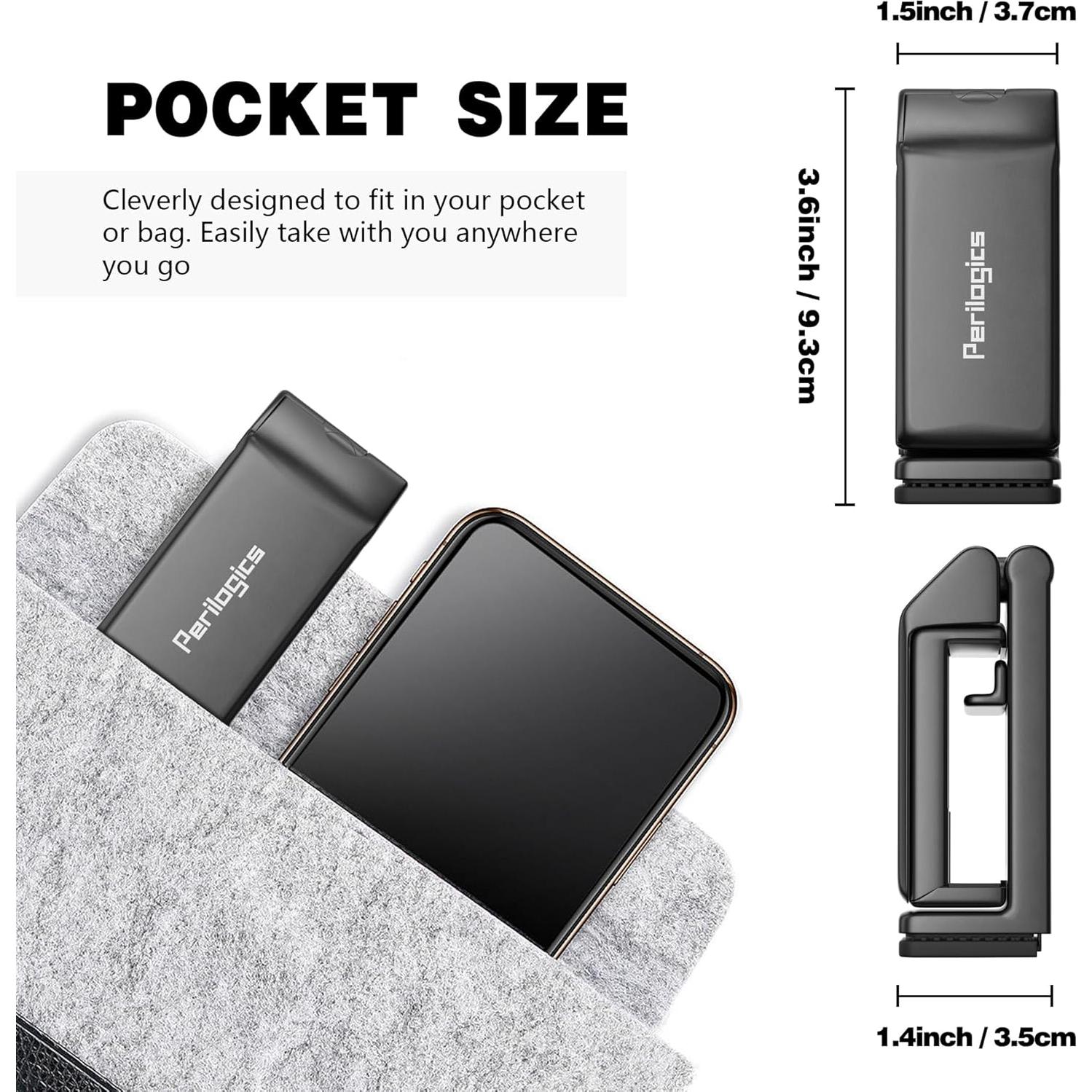 Soporte para Teléfono de Viaje Perilogics Negro 360° Ajustable