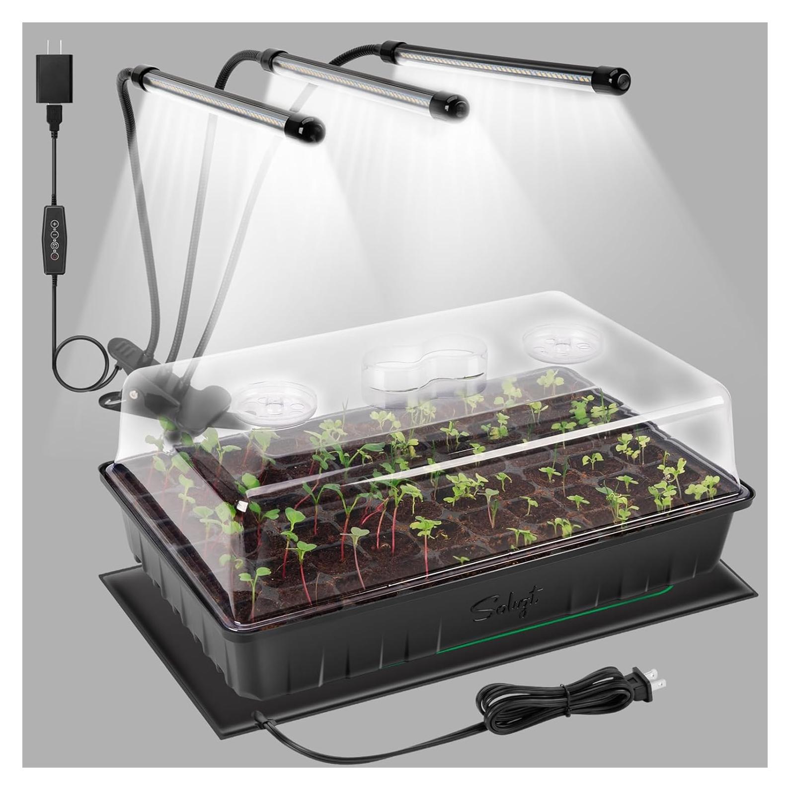Kit de Inicio de Semillas SOLIGT 60 Celdas con Luz y Manta Térmica