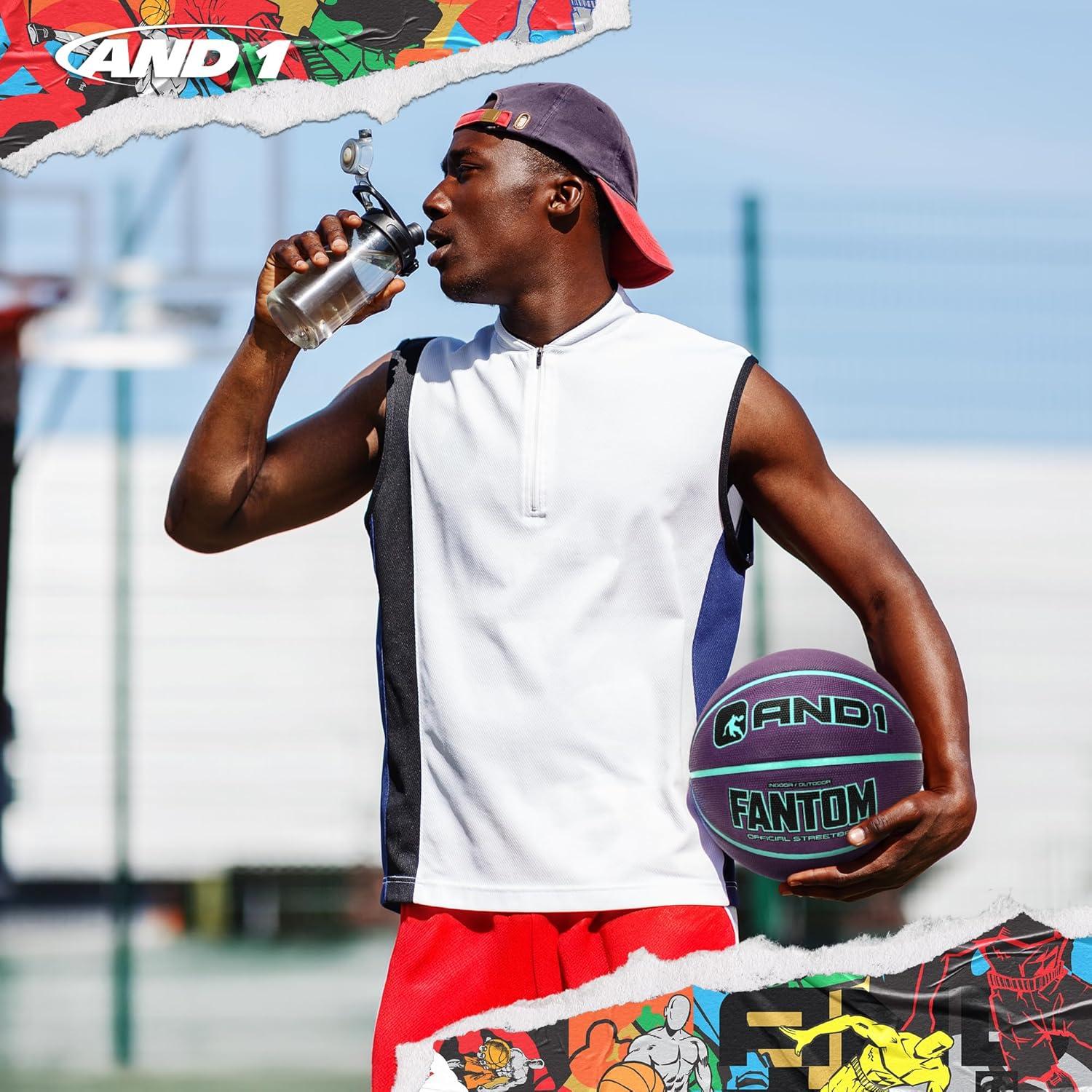 Balón de Baloncesto AND1 Fantom 7 Goma Color Púrpura