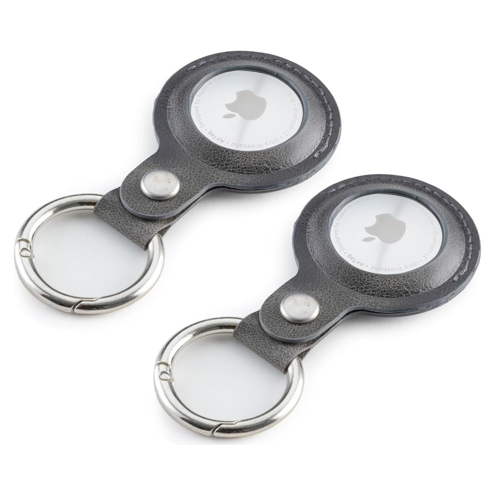 Funda de Cuero Genuino para AirTag Node Leather - Paquete de 2