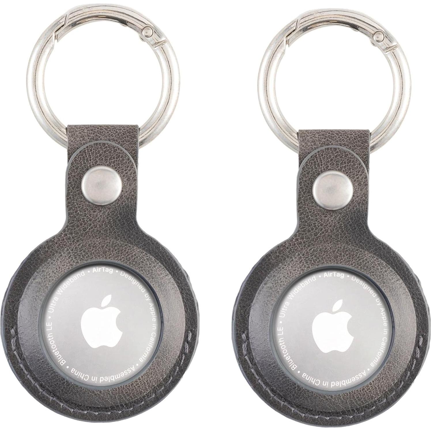 Funda de Cuero Genuino para AirTag Node Leather - Paquete de 2