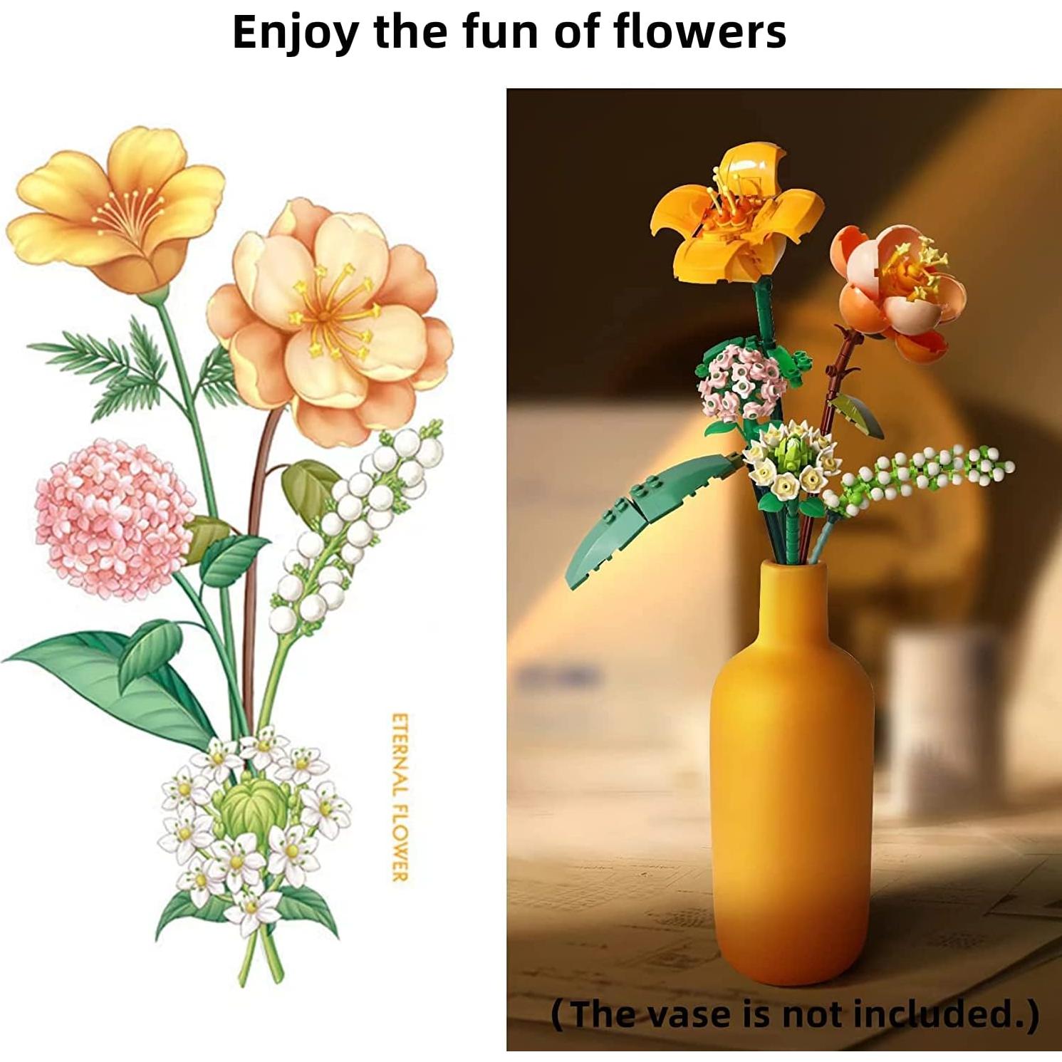 Mini Bloques Ramo de Flores ZIYOSTAR 456 Piezas DIY