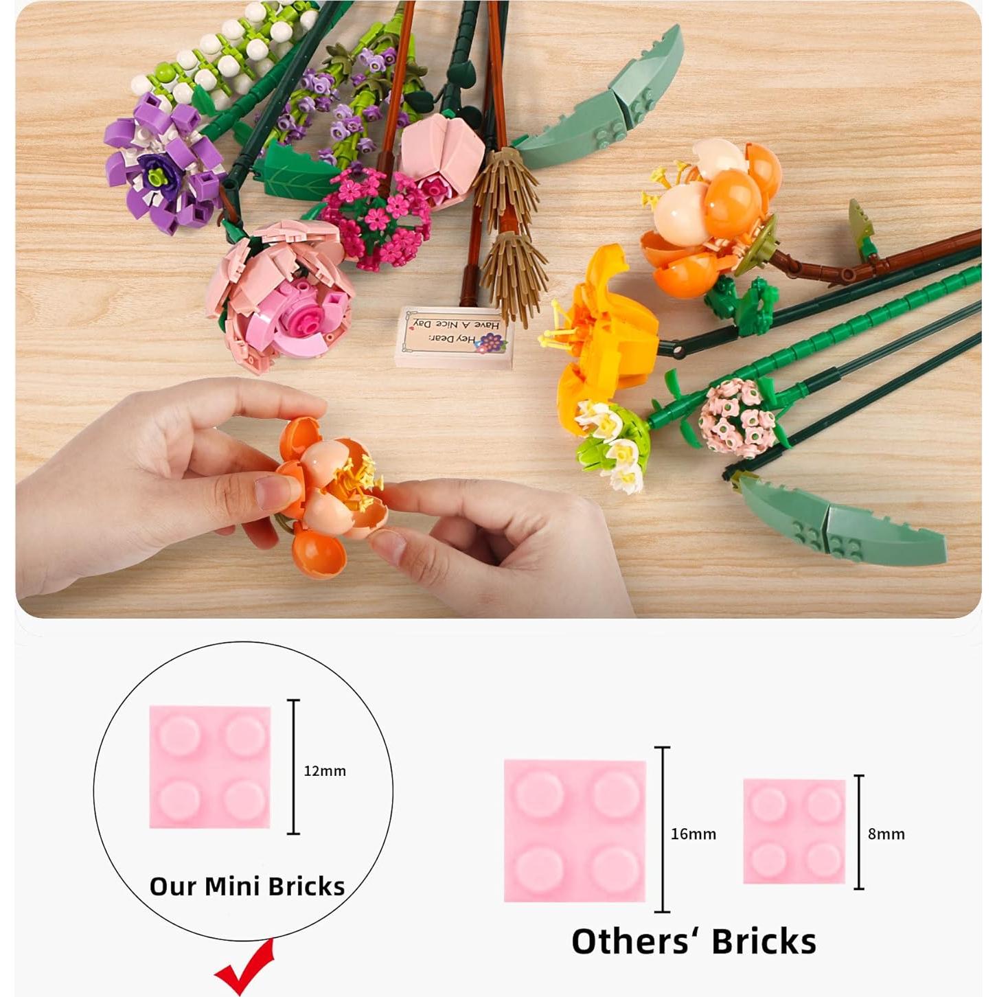 Mini Bloques Ramo de Flores ZIYOSTAR 456 Piezas DIY