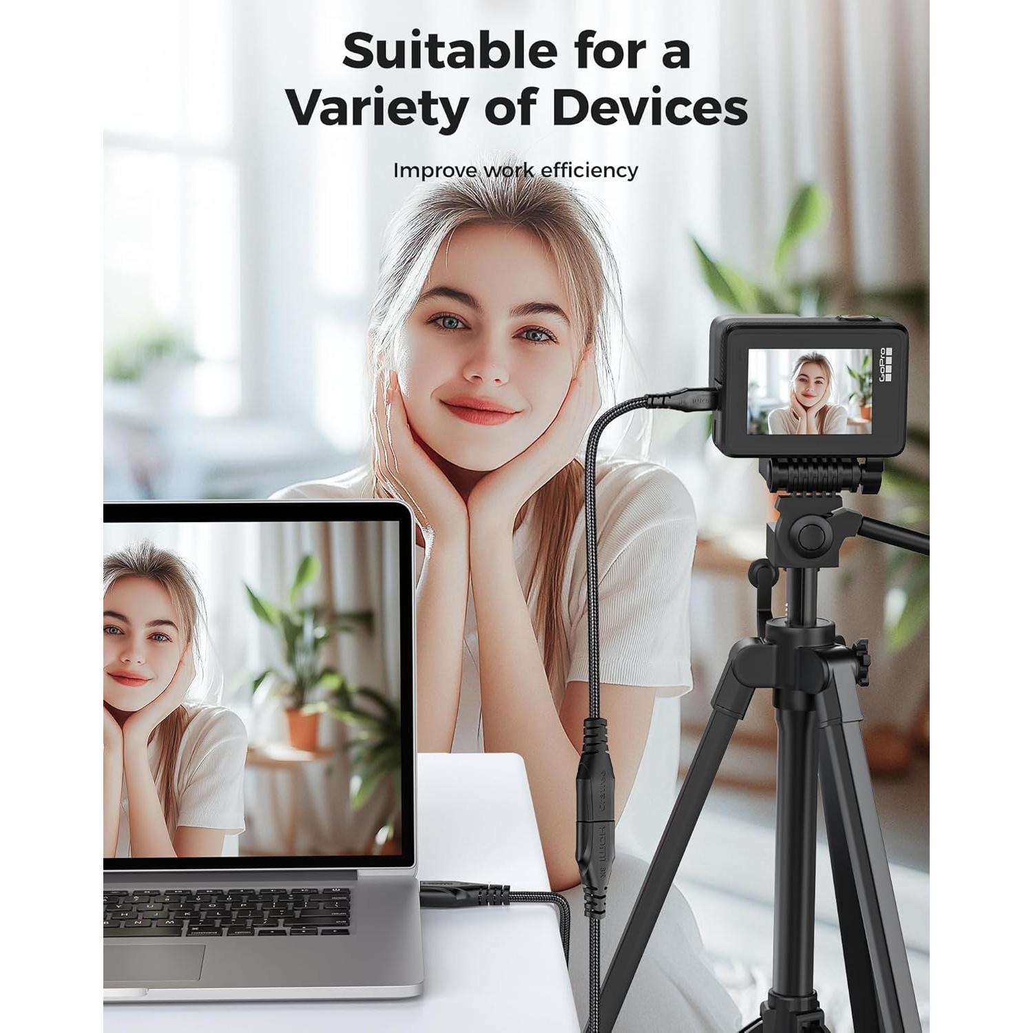 Adaptador Micro HDMI a HDMI Cratree 8K 0.15m Soporta HDR