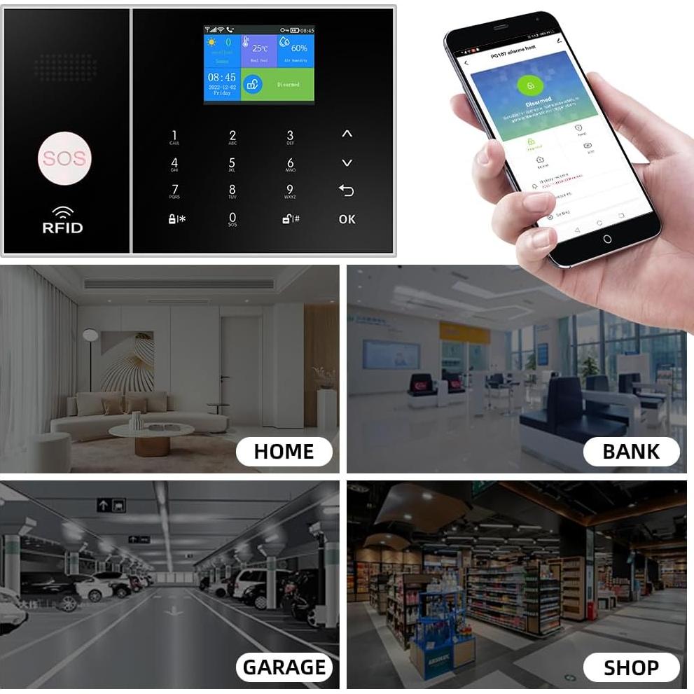 Sistema de Alarma Inalámbrico YBJ con 16 Piezas y WiFi