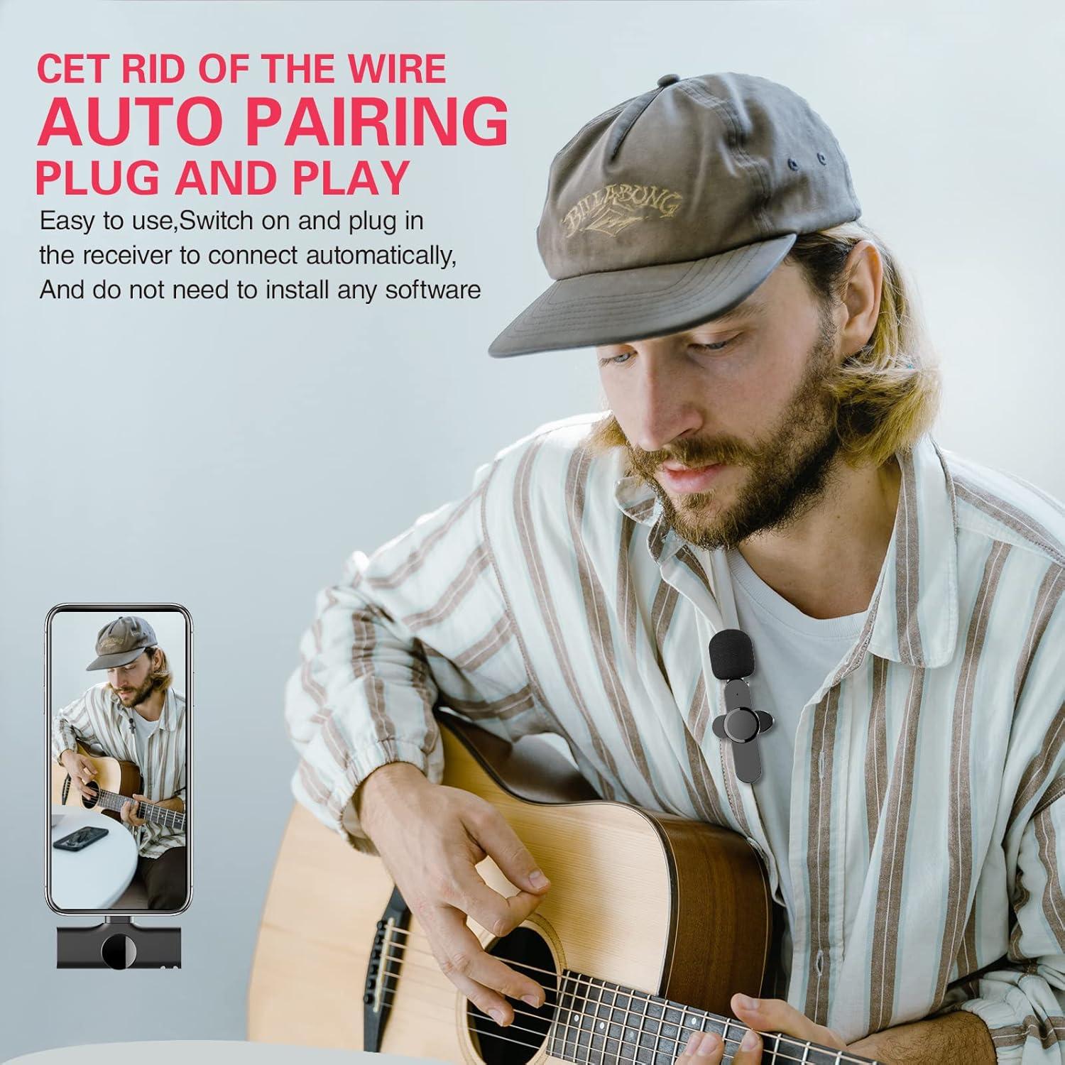 Micrófono Lavalier Inalámbrico Aisizon A5d para Smartphone