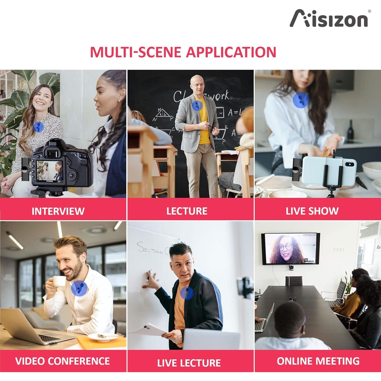 Micrófono Lavalier Inalámbrico Aisizon A5d para Smartphone