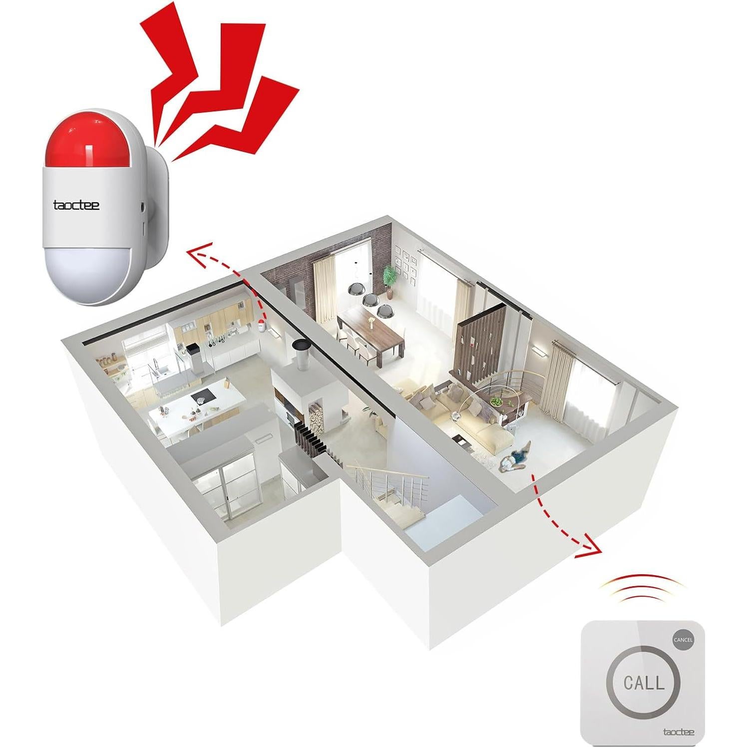 Botón de Pánico Tactee Alarma Inalámbrica 120 dB