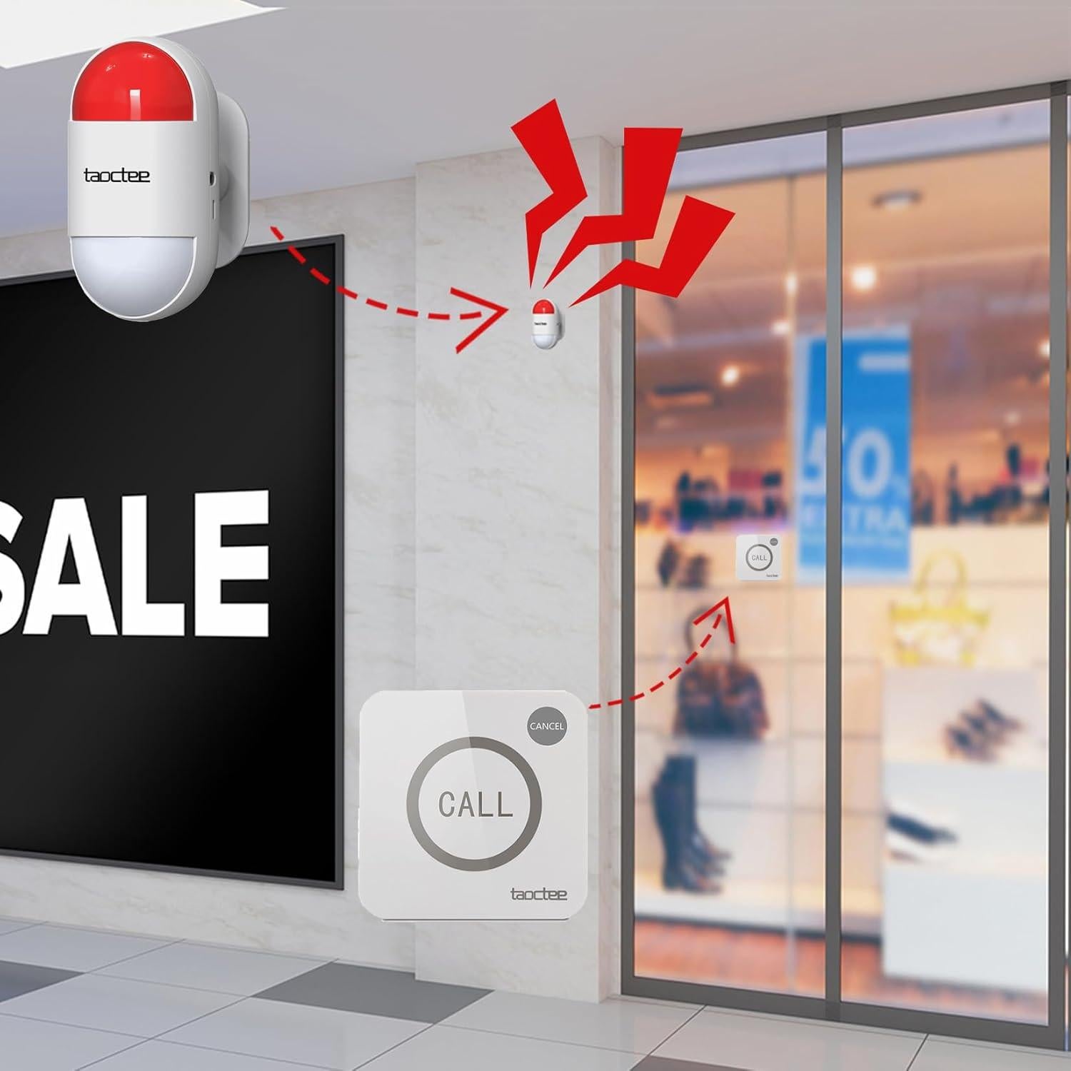 Botón de Pánico Tactee Alarma Inalámbrica 120 dB