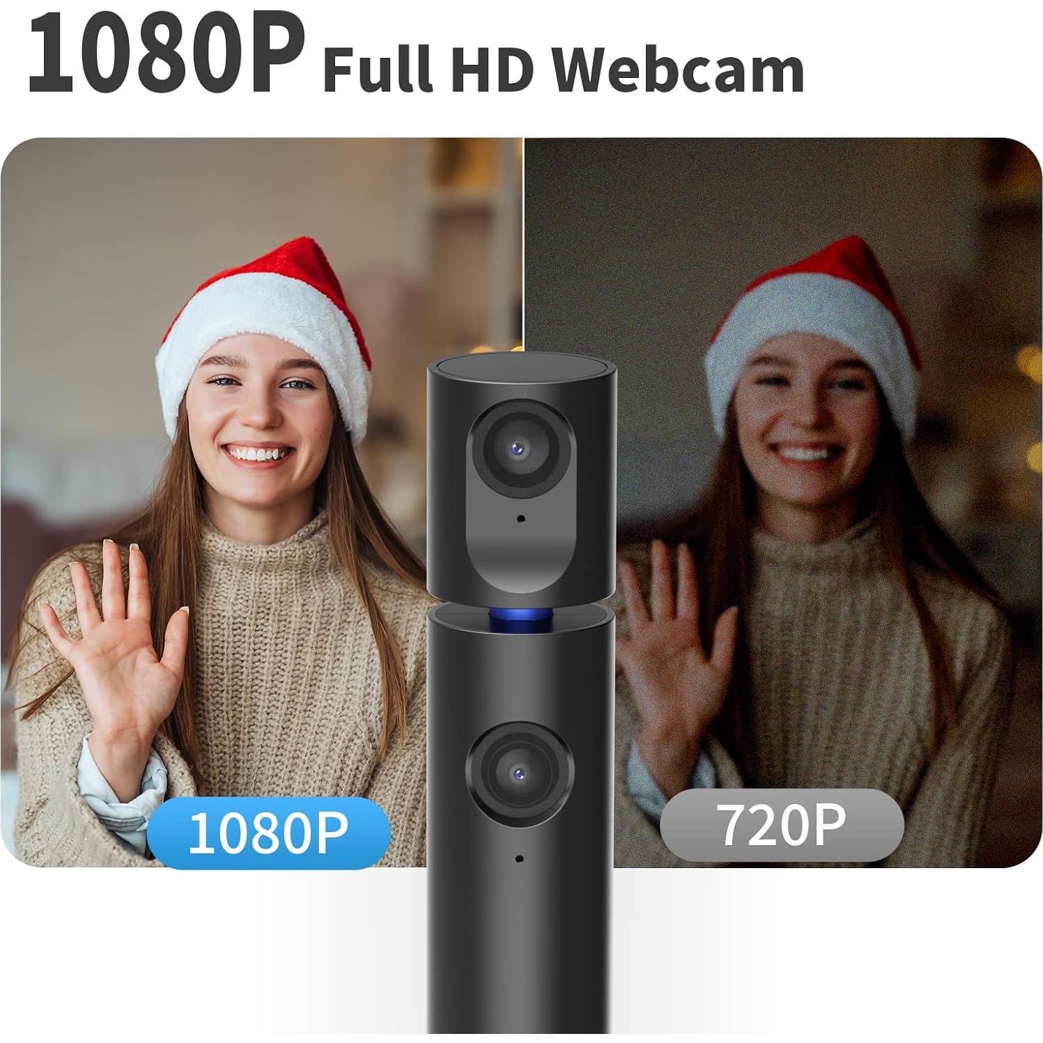 CZUR Halo Webcam Doble 1080P USB con Micrófono 90°